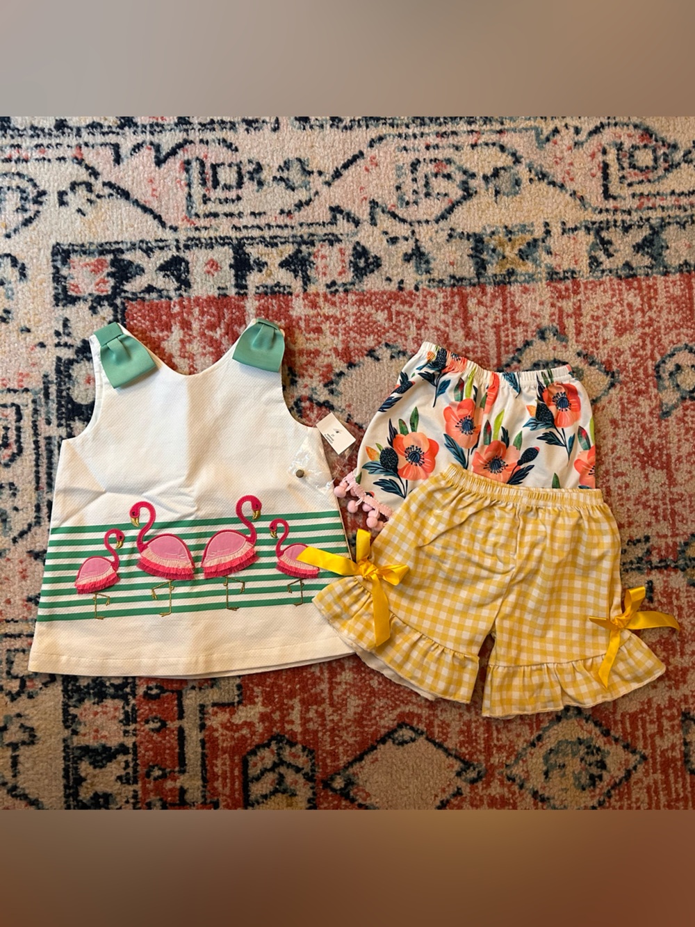 crown & ivy 2T Girls Flamingo Dress NWT & Boutique Shorts